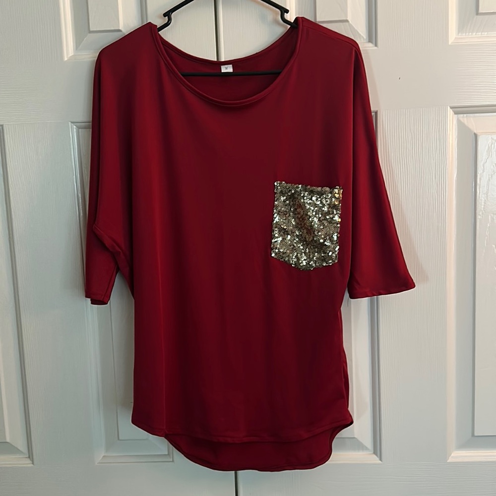 Festive Dolman Sleeve Blouse